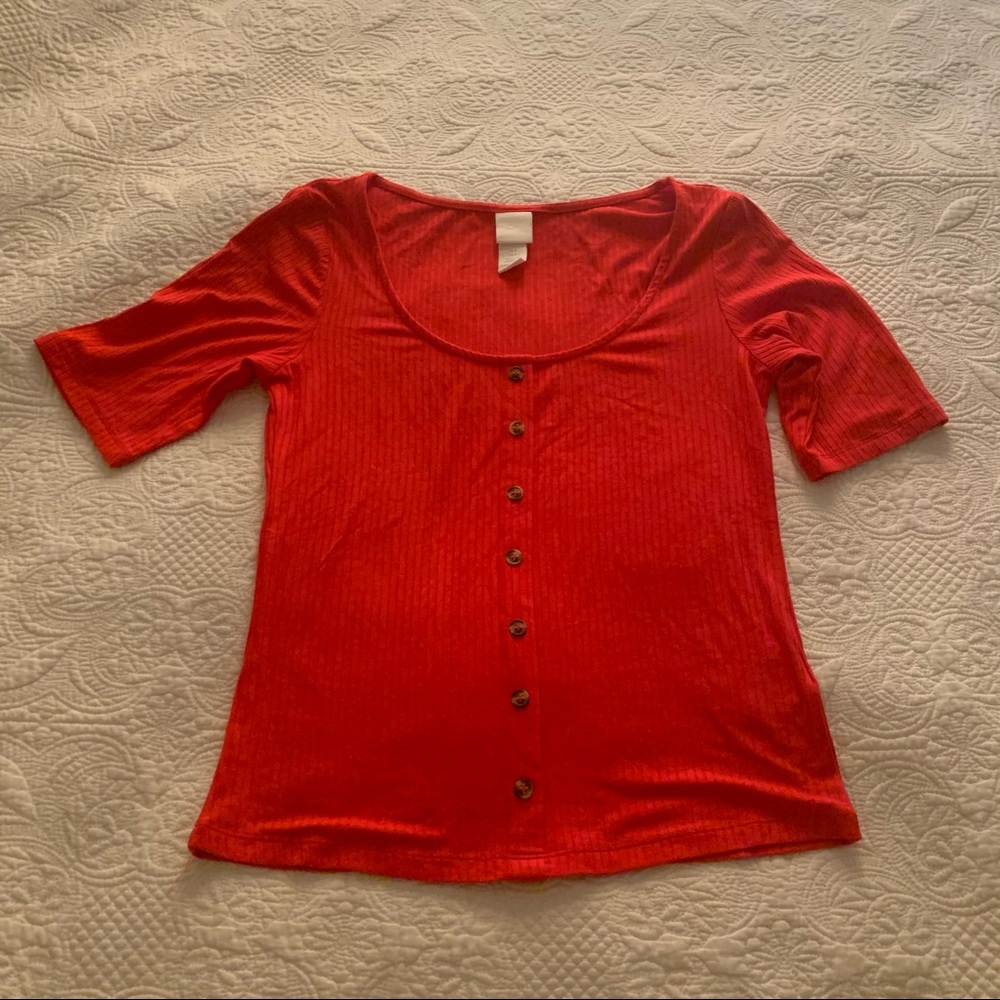 H&M Red crop top size Small